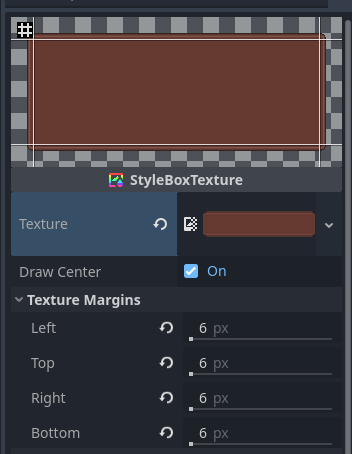 Image showing the StyleBoxTexture edit panel